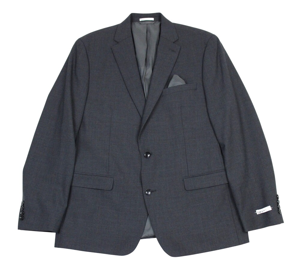 Bar III Suit Jacket Mens 44 R Gray Wool Blend Slim Fit Sport Coat Business